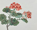 Geraniums a Gongbi Painting Class with Victoria Li(Recording)