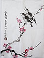 Pink-Plum Blossoms with 2 Singing Birds 10x14 (unmounted)